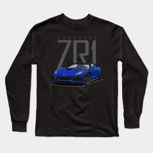 Chevy Corvette C7 ZR1 (Elkhart Blue) Long Sleeve T-Shirt